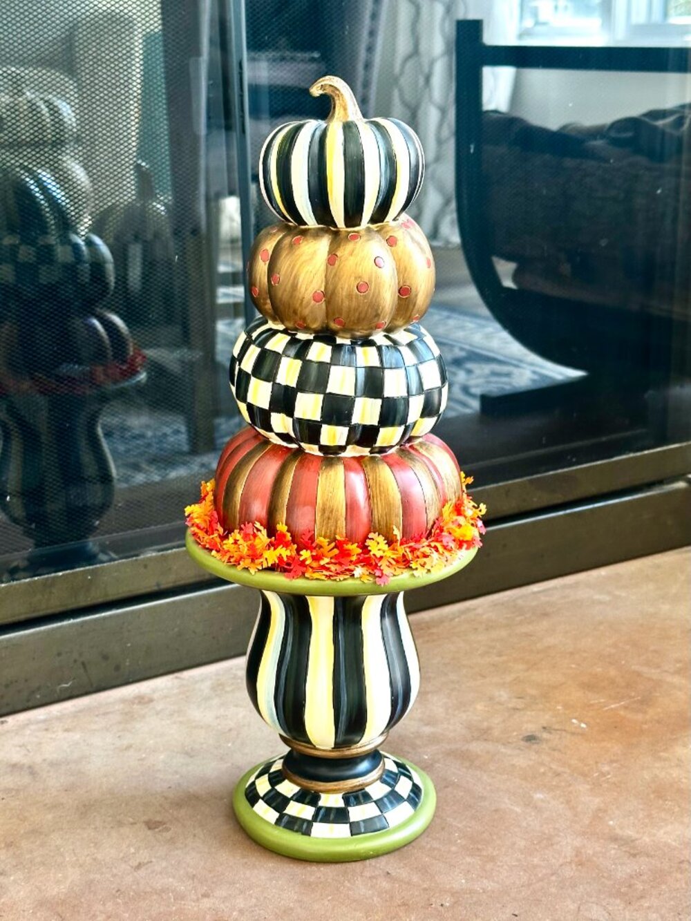 MacKenzie-Childs Tabletop Stacking Pumpkins Topiary
